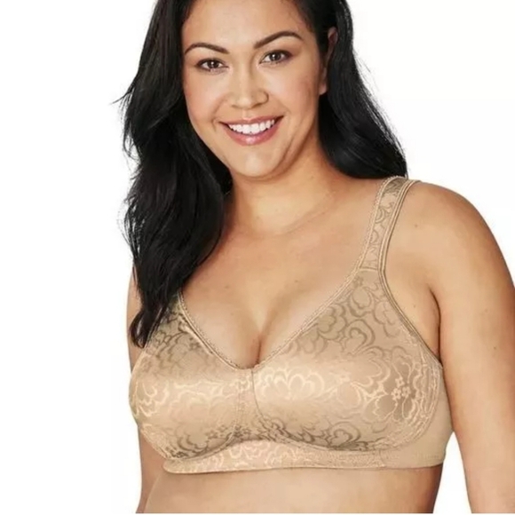 Playtex 4745 Beige 18 Hour Ultimate Lift and Support Wireless Bra Sz 44DD - Picture 1 of 8